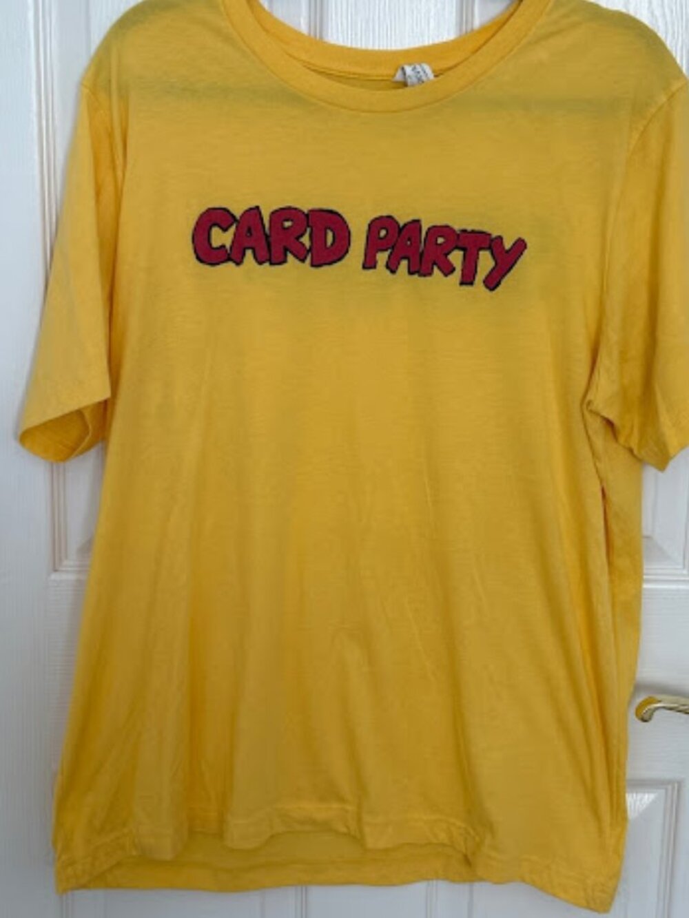 Bella + Canvas Yellow "Card Party" Staff T-Shirt Size XL | Excellent Condition